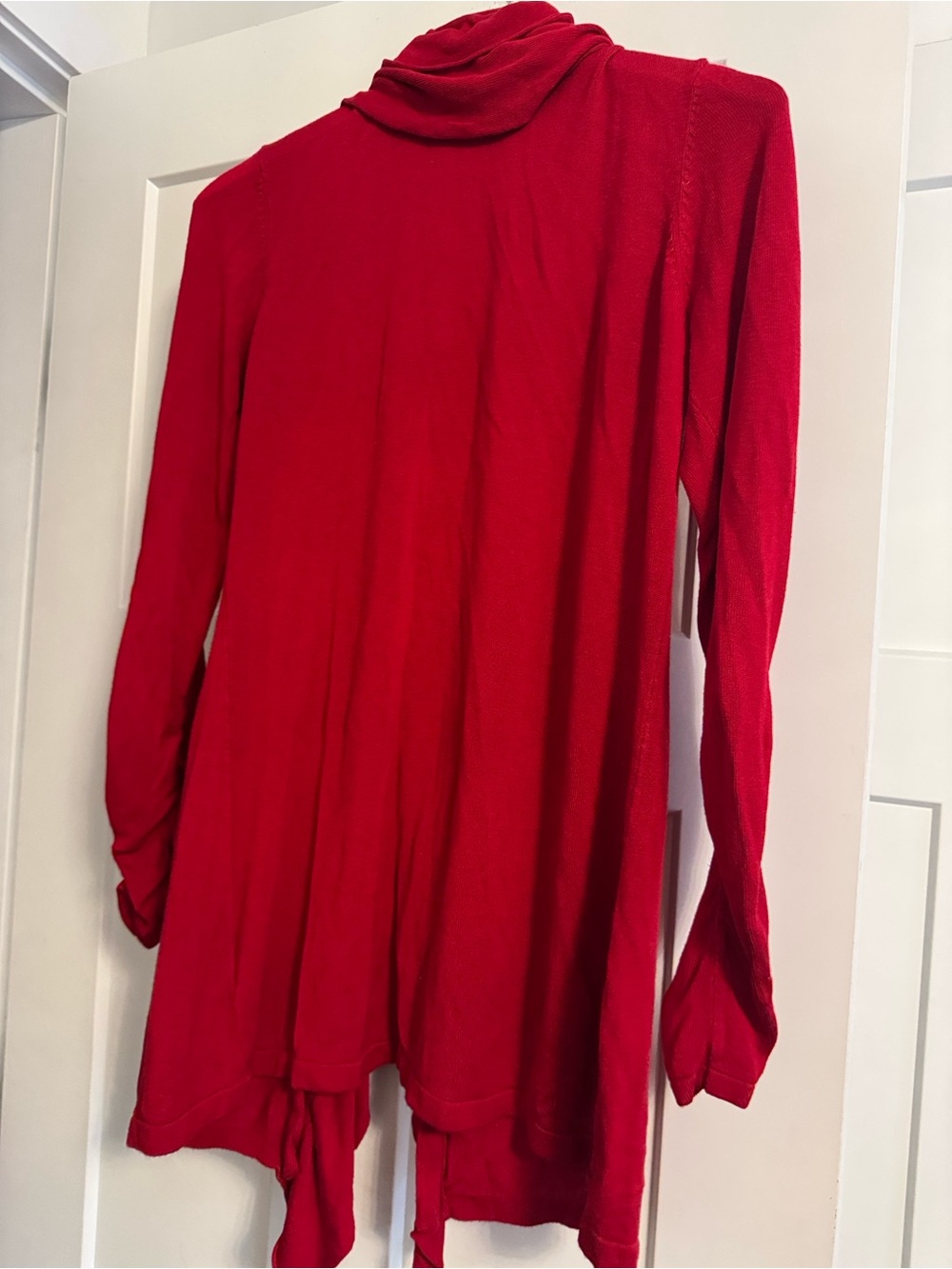 Renuar Bright Red Ruffle-Front Open Tunic - Picture 3 of 7